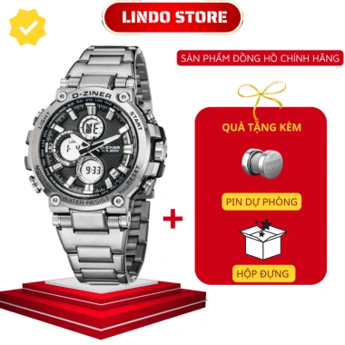 Đồng hồ nam D-ZINER DZ8.275 chính hãng, dây thép không gỉ, bền, chống nước 30M - 490k