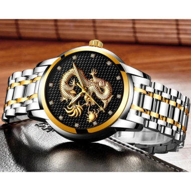 Đồng hồ nam DRAGON kính tráng sapphire, dây thép đúc cao cấp - Giá chỉ 1.28 triệu