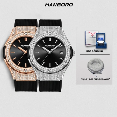 Đồng Hồ Nam HANBORO HU.B Full Hạt 9.220 - Tặng Bó Đựng Đồng Hồ, Giá Ưu Đãi 3.6 Triệu