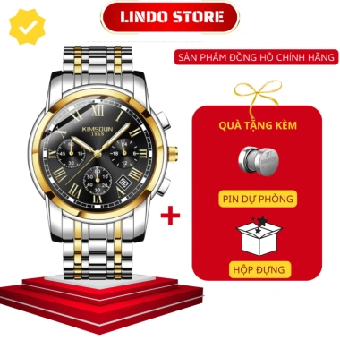Đồng hồ nam KIMSDUN K-1.893B chính hãng dây thép không gỉ cao cấp, 6 kim và lịch ngày, giảm còn 590.000₫