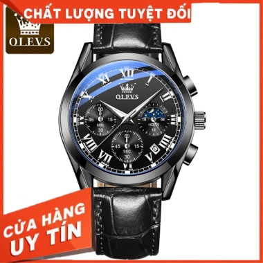 Đồng hồ nam OLEVS cao cấp, chống xước, dạ quang, dây da, mặt tròn thời trang 9