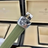 Đồng hồ nam PaTe vuông mặt xanh lá, vỏ trắng 40mm, 3 kim, vành trơn, cơ tự động, dây cao su - chỉ 1.449.000 VND 7