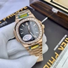 Đồng Hồ Nam Patek PA52 40mm Vỏ Vàng Viền Đá Máy Cơ Automatic Nhật - Tặng Kèm Hộp 10