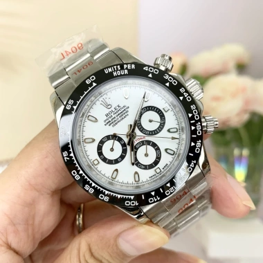 Đồng hồ nam Rolex Automatic 3 nút mặt trắng viền đen dây thép 40mm - 2.579.961₫ 4 Đồng hồ nam Rolex Automatic 3 nút mặt trắng viền đen dây thép 40mm - 2.579.961₫ 4