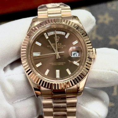Đồng hồ nam Rolex Automatic Classic 2 lịch nâu cafe, cọc đá trắng 36-40mm - Giá ưu đãi 2.56tr 6