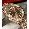 Đồng hồ nam Rolex Automatic Classic 2 lịch nâu cafe, cọc đá trắng 36-40mm - Giá ưu đãi 2.56tr 7