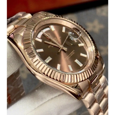 Đồng hồ nam Rolex Automatic Classic 2 lịch nâu cafe, cọc đá trắng 36-40mm - Giá ưu đãi 2.56tr 7
