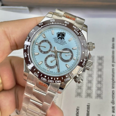 Đồng hồ nam Rolex cơ 3 nút mặt xanh 40mm dây thép trắng - Giá giảm 2.55 triệu 2