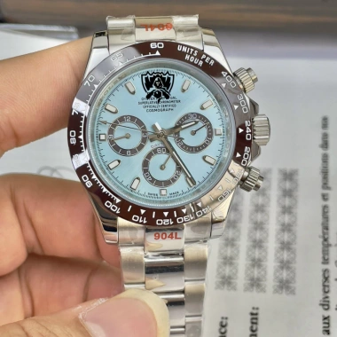 Đồng hồ nam Rolex cơ 3 nút mặt xanh 40mm dây thép trắng - Giá giảm 2.55 triệu 7