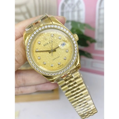 Đồng hồ Nam Rolex cơ mặt vàng 3D, dây thép 38/41mm - Giá ưu đãi 2.55 triệu 2