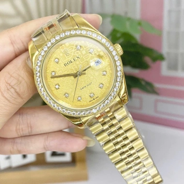 Đồng hồ Nam Rolex cơ mặt vàng 3D, dây thép 38/41mm - Giá ưu đãi 2.55 triệu 3