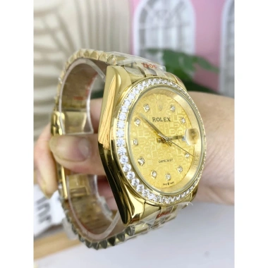 Đồng hồ Nam Rolex cơ mặt vàng 3D, dây thép 38/41mm - Giá ưu đãi 2.55 triệu 5