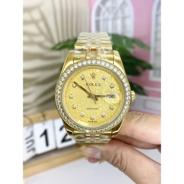 Đồng hồ Nam Rolex cơ mặt vàng 3D, dây thép 38/41mm - Giá ưu đãi 2.55 triệu 9