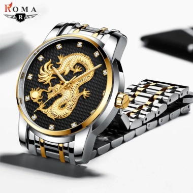 Đồng Hồ Nam ROMA DRAGON Rồng 3D Nghệ thuật - Dây Thép Đúc Cao Cấp 1,260,000₫