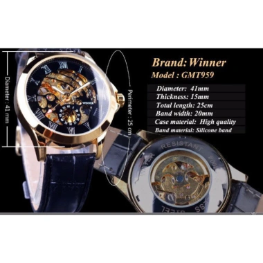 Đồng hồ nam Winner H123M máy cơ lộ máy dây da - Giá chỉ 1.990.000 VNĐ, giảm 40%