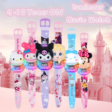 Đồng hồ nhạc Kuromi phát sáng LED Sanrio Melody, quà sinh nhật, giảm 97.020₫