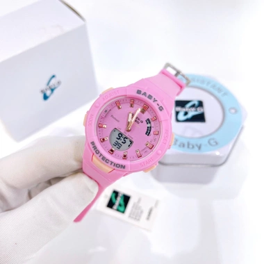 Đồng hồ nữ Baby-g mặt tròn 38mm dây cao su, chống nước 3ATM, giá 1,45 triệu