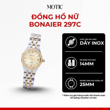 Đồng hồ nữ Bonaier 297c dây inox mặt lục giác thời trang - Sang trọng, giảm còn 460.000₫