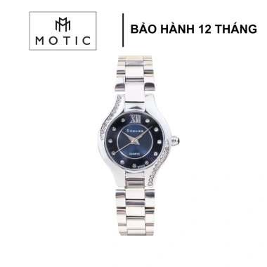 Đồng hồ nữ Bonaier 808 mặt tròn viền xoàn, dây thép không gỉ sang trọng, chống nước - Giá 480.000₫