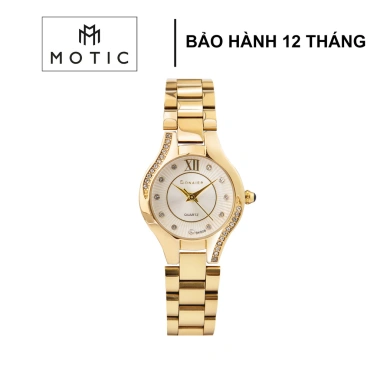 Đồng hồ nữ Bonaier 808 mặt tròn viền xoàn, dây thép không gỉ sang trọng, chống nước - Giá 480.000₫