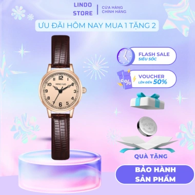 Đồng hồ nữ D-ZINER ND84 thời trang nhỏ xinh, chống nước, bảo hành 12 tháng, hộp sang trọng 95.000₫