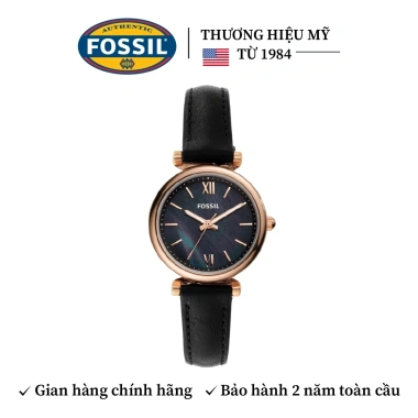 Đồng hồ nữ Fossil Carlie Mini dây da mặt xà cừ 28mm màu đen - Giá ưu đãi 2.933.100₫