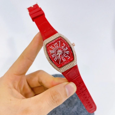 Đồng hồ nữ Franck Muller đính đá 32mm - Dây cao su da sang trọng, chống nước 3ATM, kính chống trầy, chỉ 1.45 triệu 9