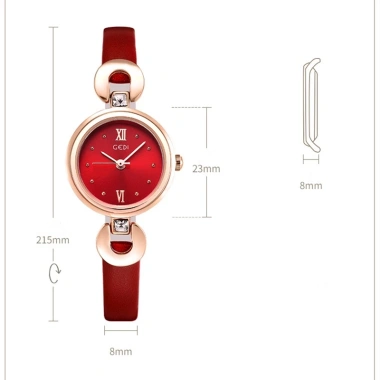 Đồng hồ nữ GEDI 2.356 chống nước, dây da nhỏ gọn, hộp quà tặng, giảm giá 295.900₫