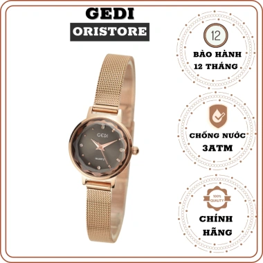 Đồng hồ nữ GEDI 6.607 dây thép mặt tròn thời trang bảo hành 12 tháng chỉ 290.000₫