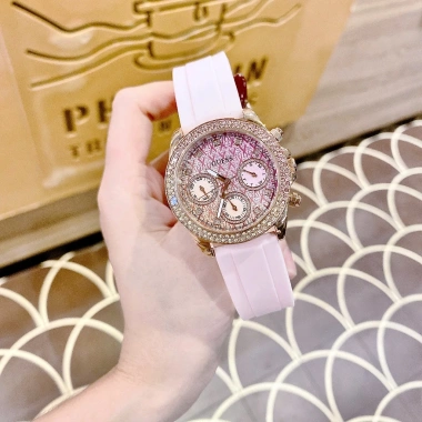 Đồng hồ nữ Guess 38mm vỏ thép dây silicon chống nước Fullbox Giá 2.25 triệu