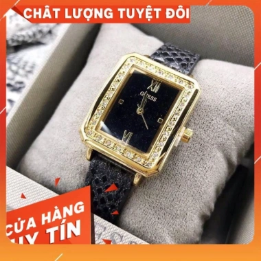 Đồng hồ Nữ Guess dây da kim tuyến sang trọng, dịu dàng - Free Ship 730.000₫
