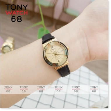 Đồng hồ nữ Halei dây da đen trắng chống nước Tony Watch 68 chính hãng giảm 23% 5