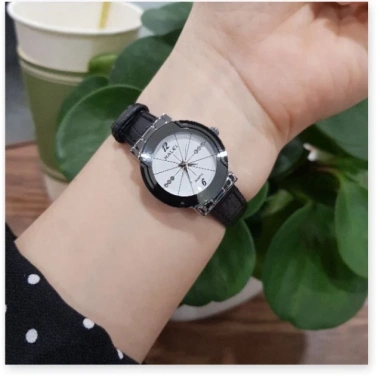 Đồng hồ nữ Halei dây da đen trắng chống nước Tony Watch 68 chính hãng giảm 23% 6