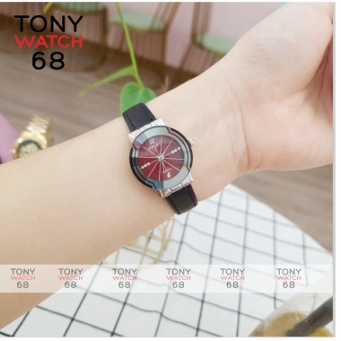 Đồng hồ nữ Halei dây da đen trắng chống nước Tony Watch 68 chính hãng giảm 23% 7
