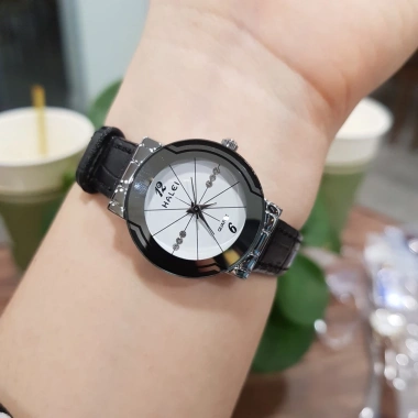Đồng hồ nữ Halei dây da đen trắng chống nước Tony Watch 68 chính hãng giảm 23% 8