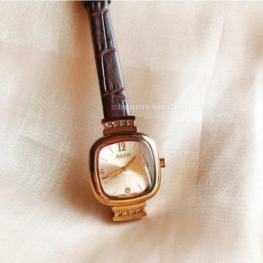 Đồng hồ nữ Julius Hàn Quốc Ja-863 mặt 2,8cm dây da nâu - Giá ưu đãi 981.000₫