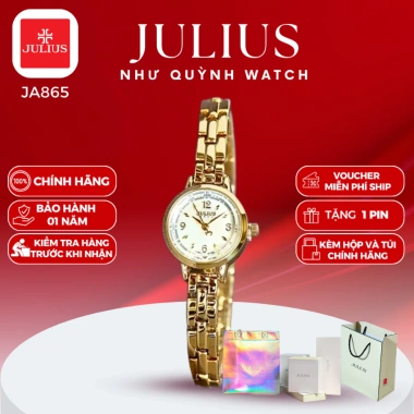 Đồng hồ nữ Julius Hàn Quốc Ja-865 mặt 2,3cm dây thép vàng - Giá chỉ 1,090,000₫