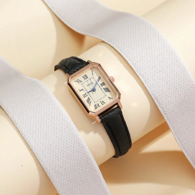 Đồng hồ nữ retro kim xanh La Mã, hình vuông thời trang, quartz, giá 57.200₫