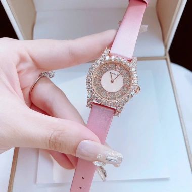 Đồng Hồ Nữ Roberto Era Kim Cương Moissanite Hồng Quartz Chính Hãng 100% Full Box 6