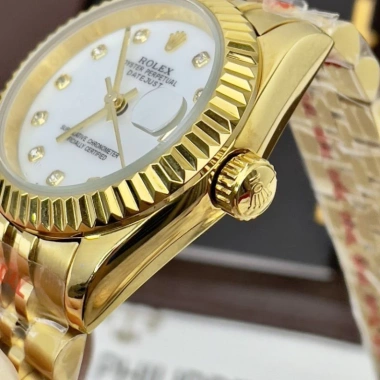 Đồng hồ nữ Rolex mạ vàng, chống gỉ, chống nước, BH 24 tháng tặng hộp đẹp 5 Đồng hồ nữ Rolex mạ vàng, chống gỉ, chống nước, BH 24 tháng tặng hộp đẹp 5