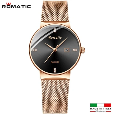 Đồng hồ nữ Romatic 4 vạch Ruby Italia Dây titanium sang trọng tặng hộp và pin