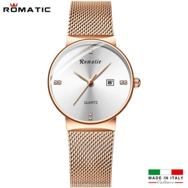 Đồng hồ nữ Romatic 4 vạch Ruby Italia Dây titanium sang trọng tặng hộp và pin