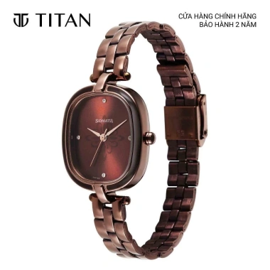 Đồng hồ nữ SONATA Utsav 26.2mm dây thép không gỉ màu nâu - Giá ưu đãi 1.349.100₫