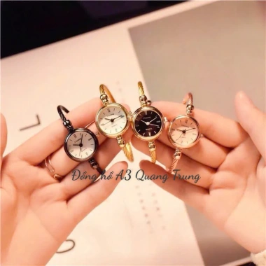 Đồng hồ nữ thạch anh cổ dây thép lưới mạ bạc thời trang, giảm còn 41.000₫ 5