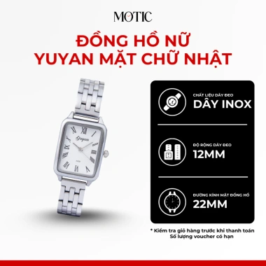 Đồng hồ nữ Yuyan mặt chữ nhật sang trọng, tinh tế, giá chỉ 240.000₫