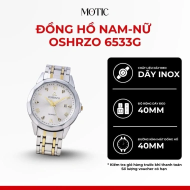 Đồng hồ Oshrzo 6.533g nam/nữ mặt la mã dây kim loại, chống nước thời trang - 340k