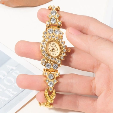 Đồng hồ pha lê cao cấp nữ – Mặt số dễ đọc, hợp kim thời trang lấp lánh, giá ưu đãi 102.740₫ 2
