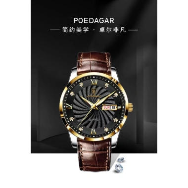 Đồng Hồ Poedagar P827 Dây Thép Màu Demi Trắng Vàng - Cá Tính, Giá 185k