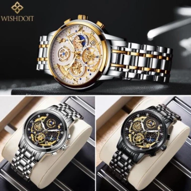 Đồng hồ Quartz ba mắt đa năng dây thép không gỉ thời trang thể thao nam - Giá ưu đãi 2.11 triệu