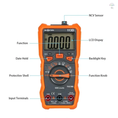 Đồng hồ RICHMETERS RM113D NCV 6.000 - Đo nhiệt độ, AC/DC, đèn flash, màn hình lớn, hút từ tính, 403.314₫ 2